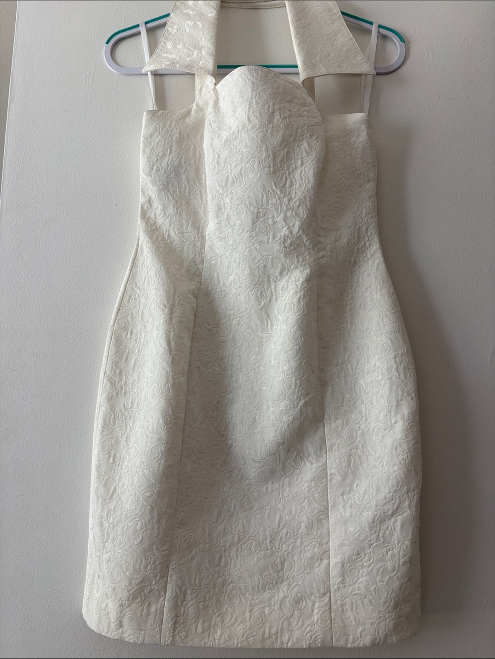 Strapless Ivory Textured Sheath Dress